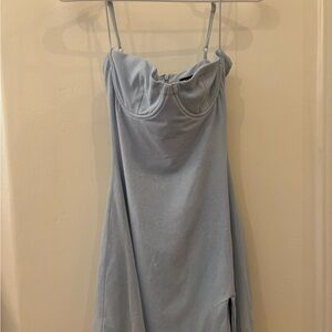 Elegant Light Blue Spaghetti Strap Dress